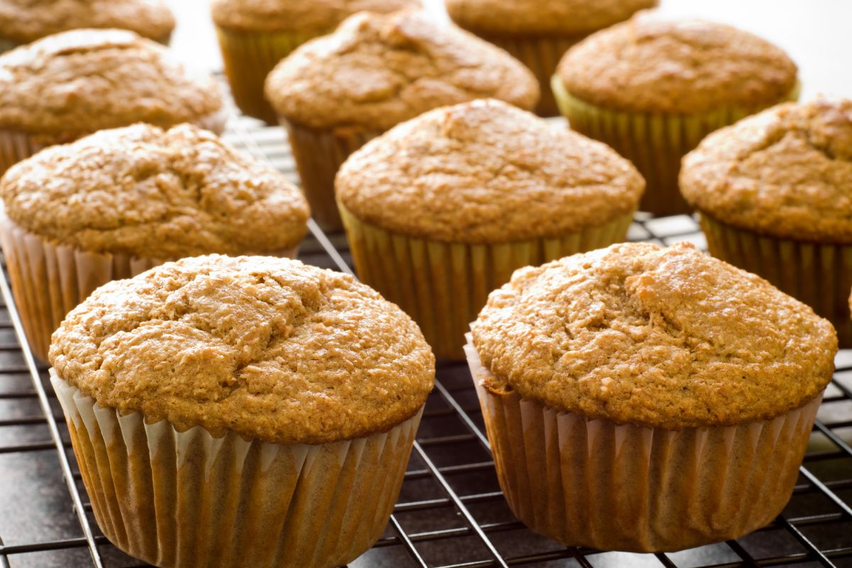 Sourdough banana muffins fresh out of the oven