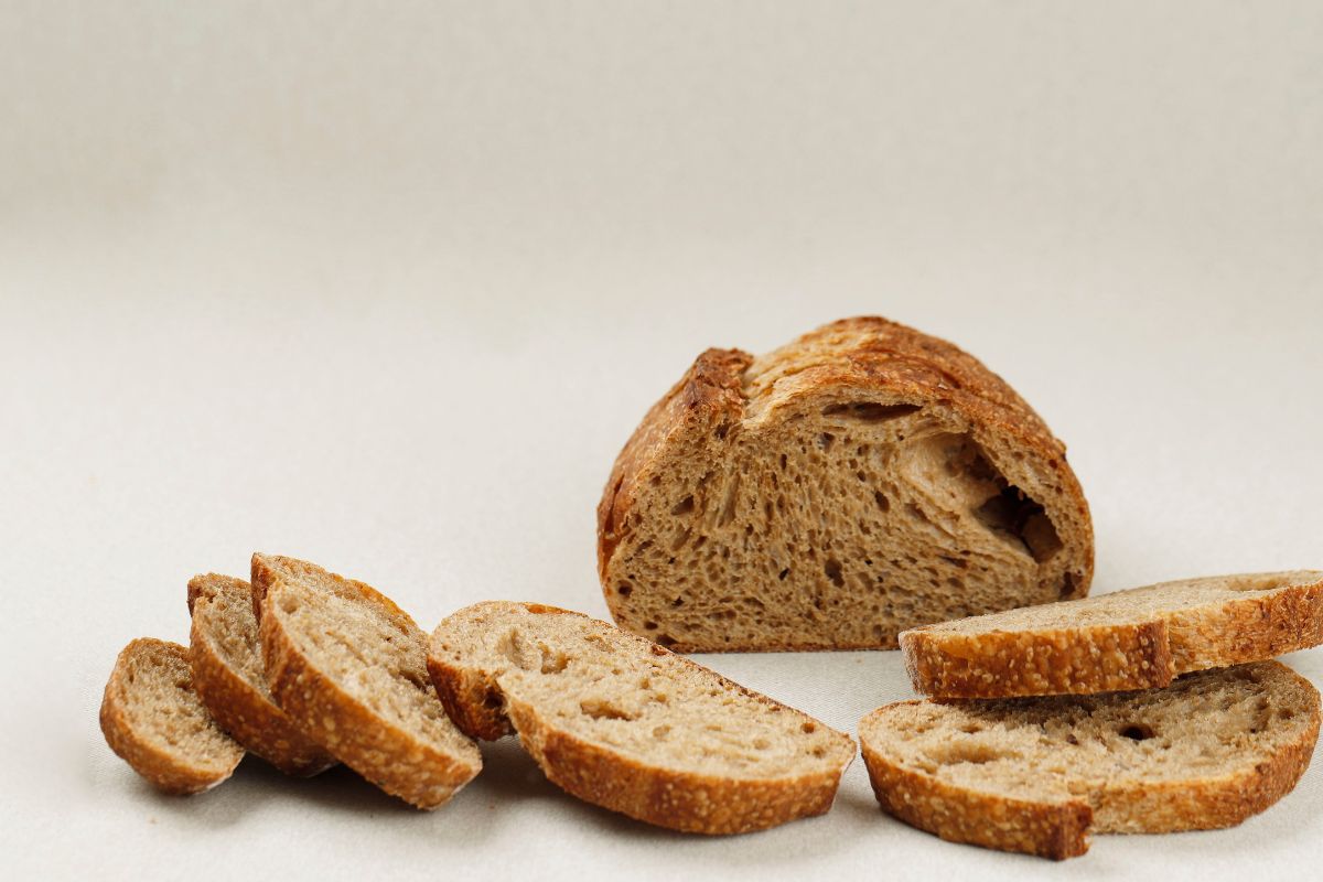 Homemade sourdough rye bread with a rustic crust