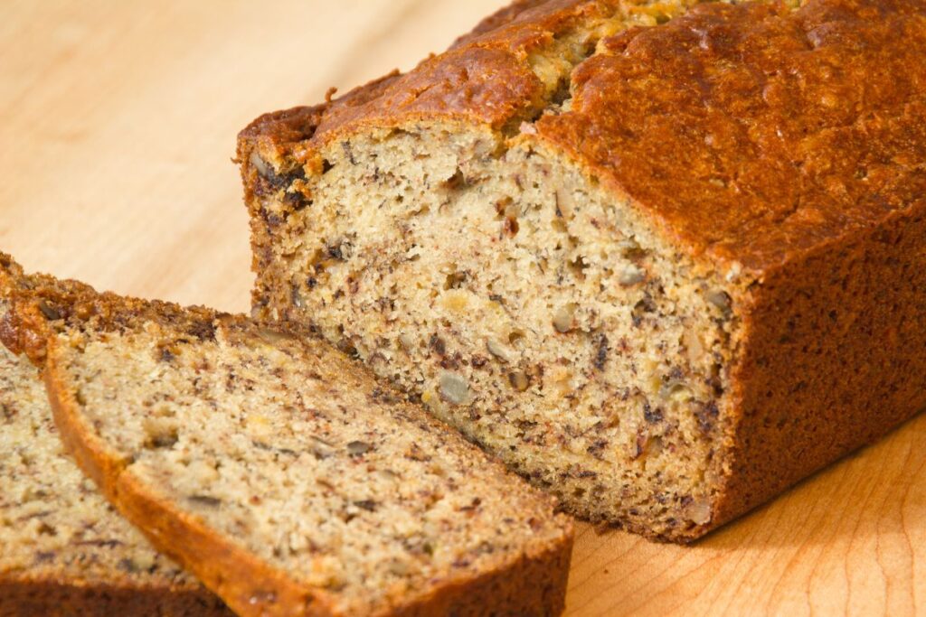 Sourdough banana bread fresh out of the oven