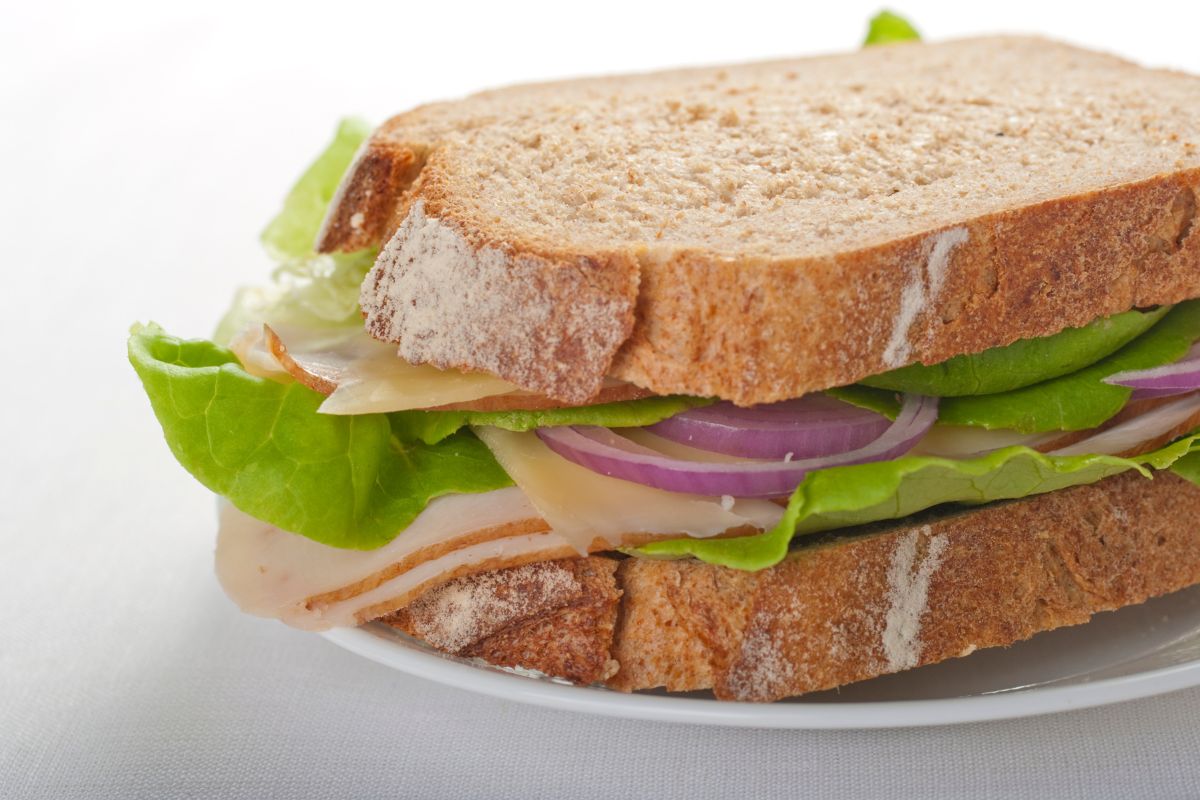 Sourdough bread sandwich with fresh ingredients