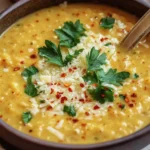 Bowl of steaming Italian Penicillin Soup with pastina, chicken, carrots, and celery, garnished with parsley and Parmesan