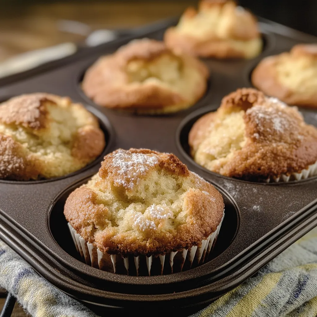 A warm cinnamon muffin from the easy cinnamon muffin recipe, revealing the soft, tender, moist crumb inside