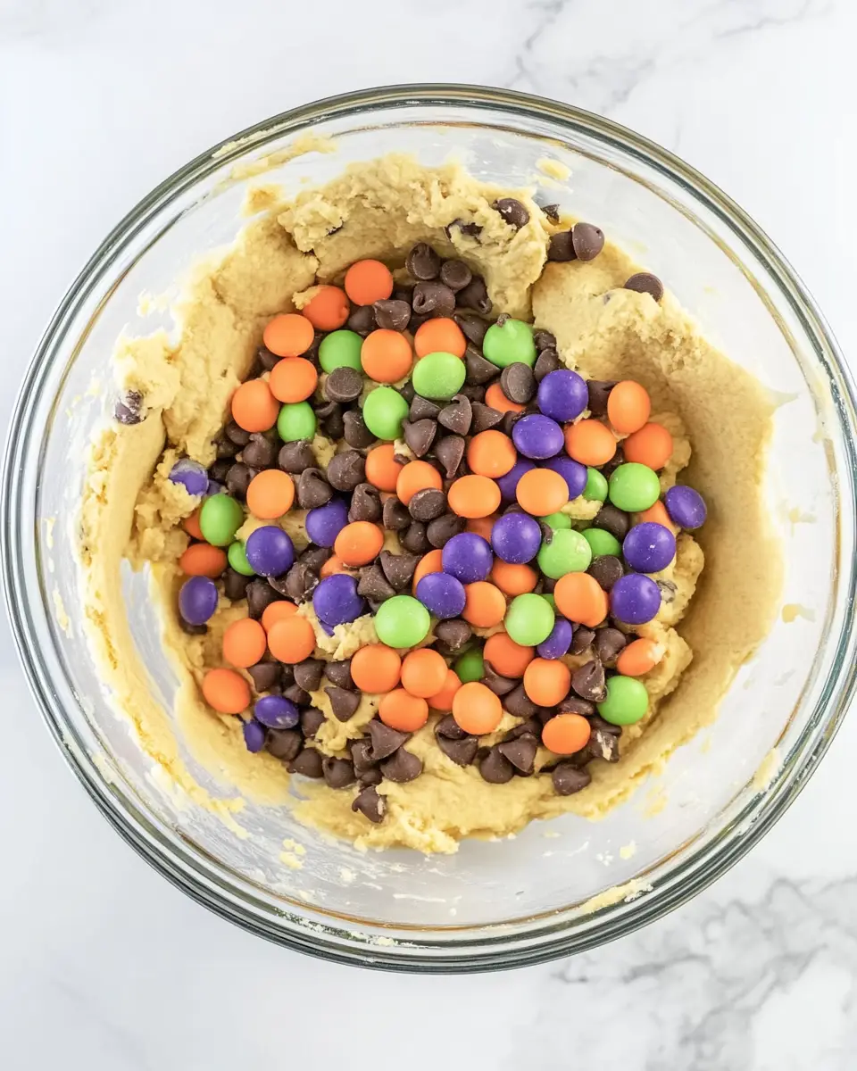 Halloween Cookie Bars Halloween Cookie Bars dough preparation