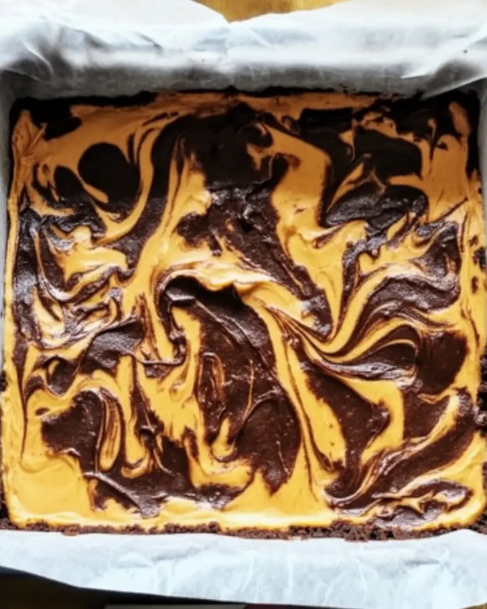 A single, thick-cut pumpkin brownie resting on a white plate, with a corner missing to show the fudgy interior.