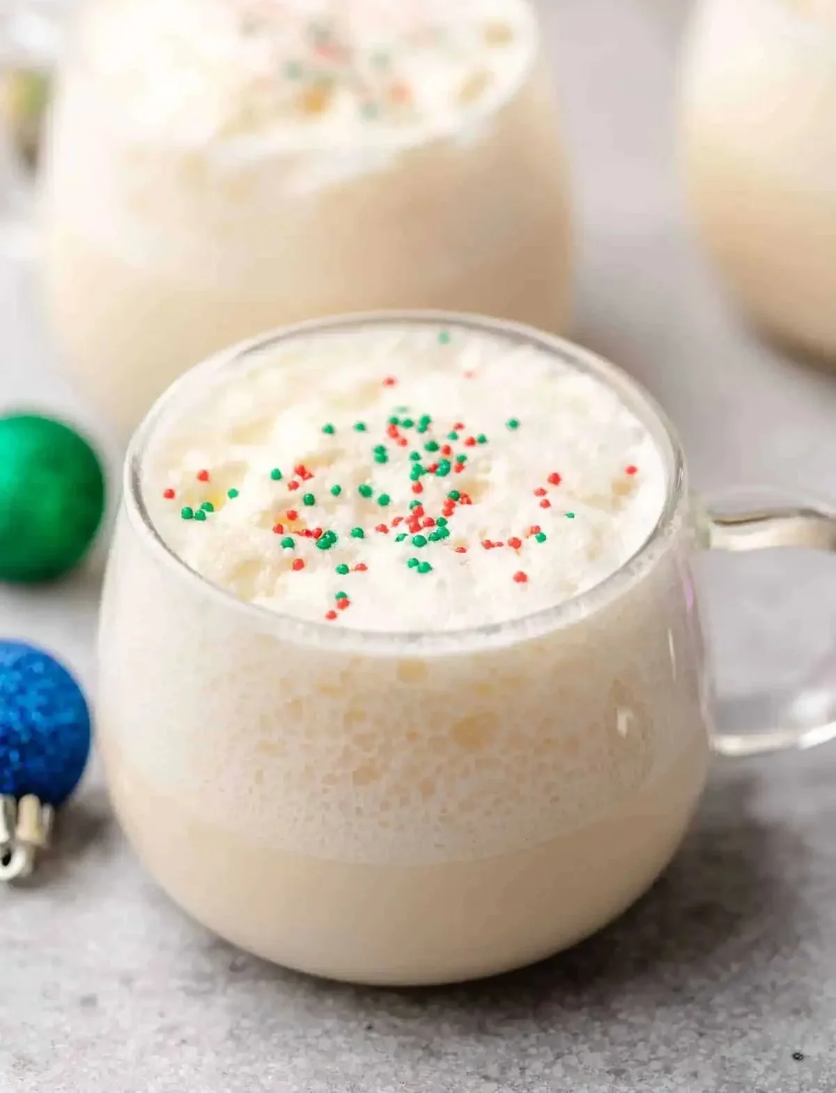 Delicious White Christmas Punch served in festive glasses