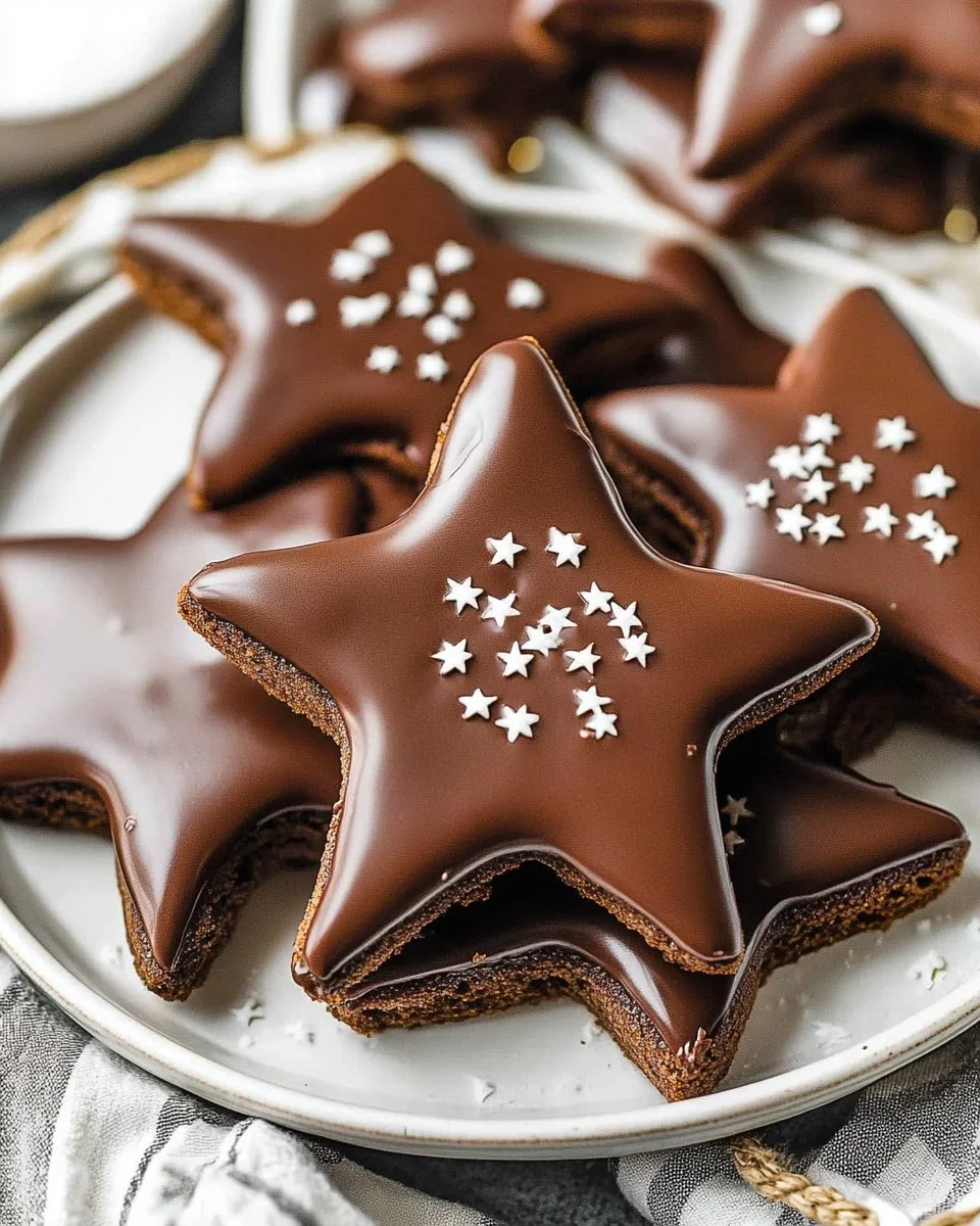 Freshly baked chocolate sugar cookies on a plate