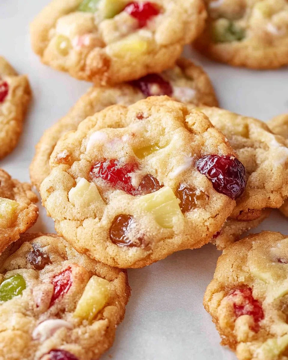 Homemade Fruitcake Cookies with nuts and dried fruits, ideal for holiday treats.