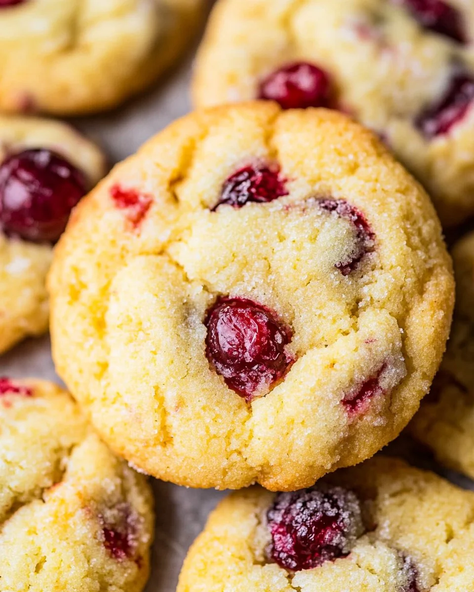 Freshly baked orange cranberry cookies with a zesty aroma and colorful cranberries.