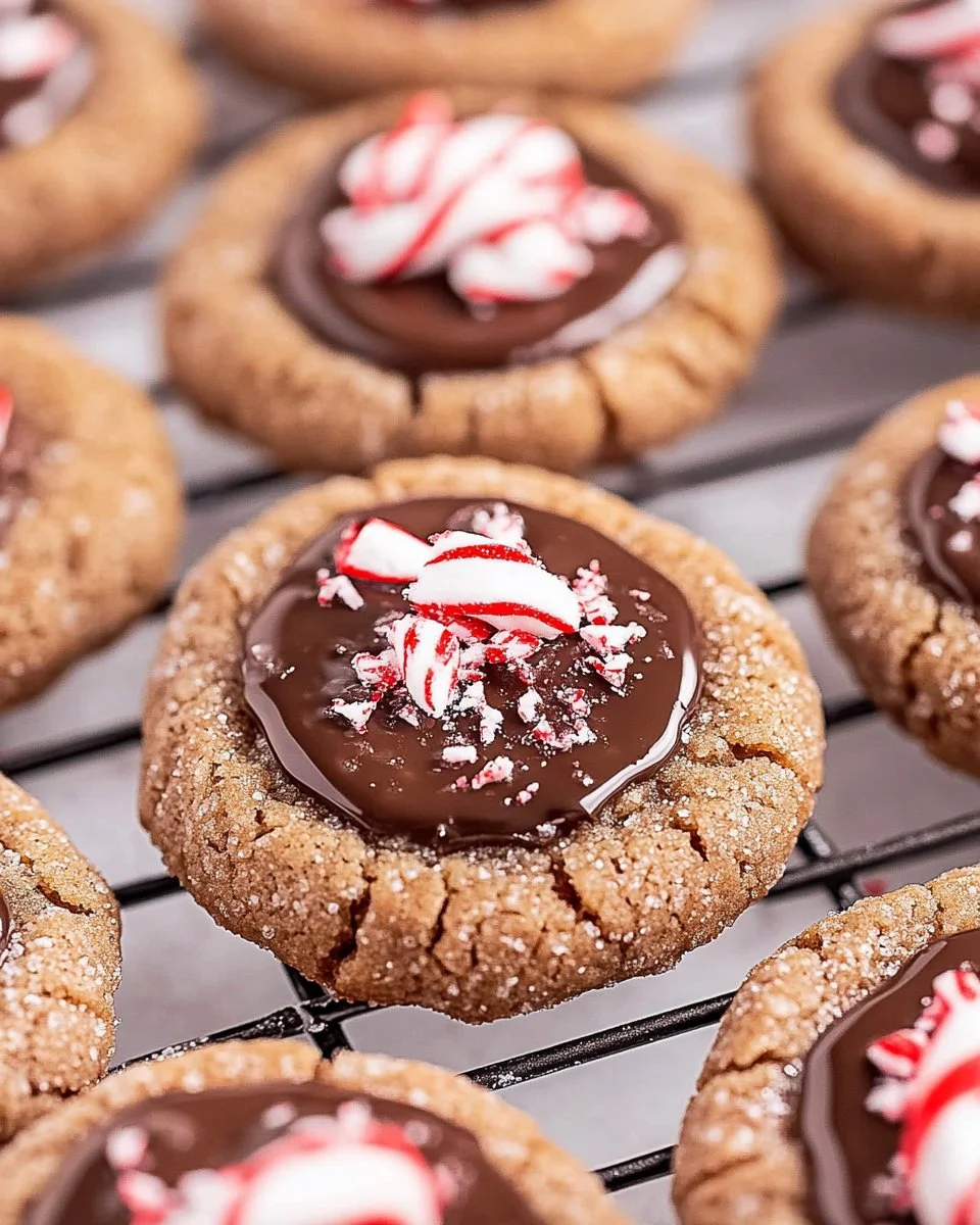 Peppermint Thumbprint Cookies topped with festive holiday sprinkles.