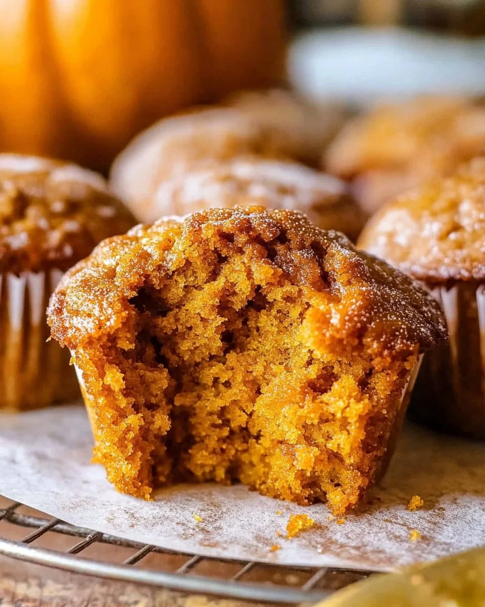 Delicious sourdough pumpkin muffins fresh out of the oven.
